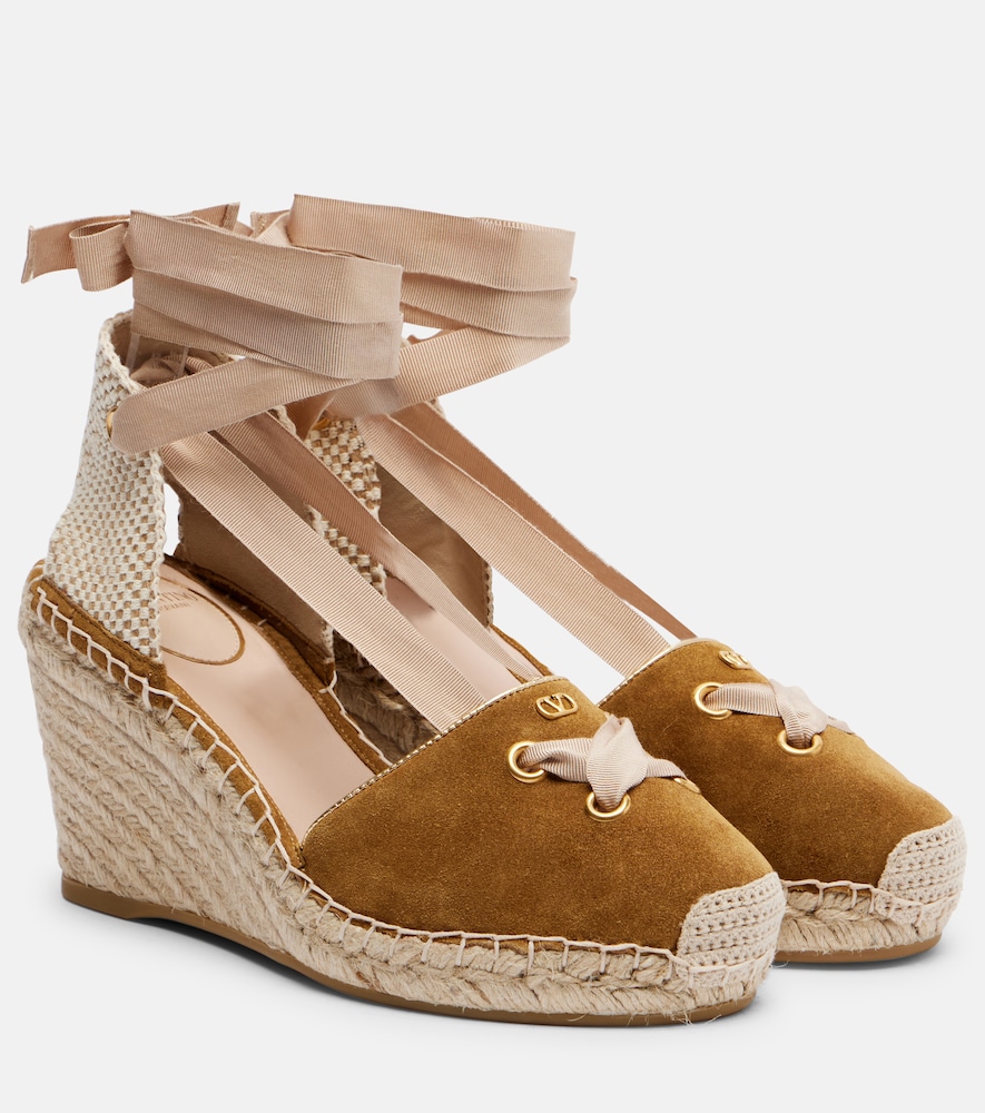 Espadrille-Wedges Resort aus Veloursleder