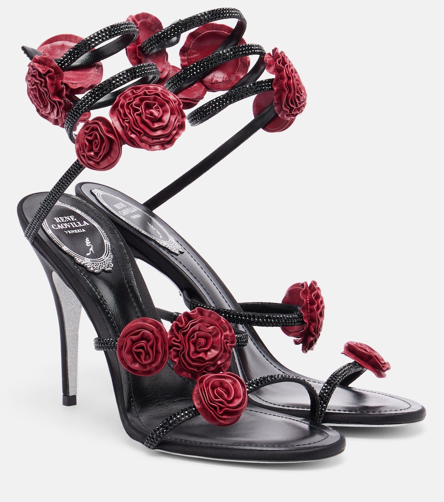Rene Caovilla Cleo floral-appliqué satin sandals | Thumbnail 7 Rene Caovilla Cleo floral-appliqué satin sandals | Thumbnail 7