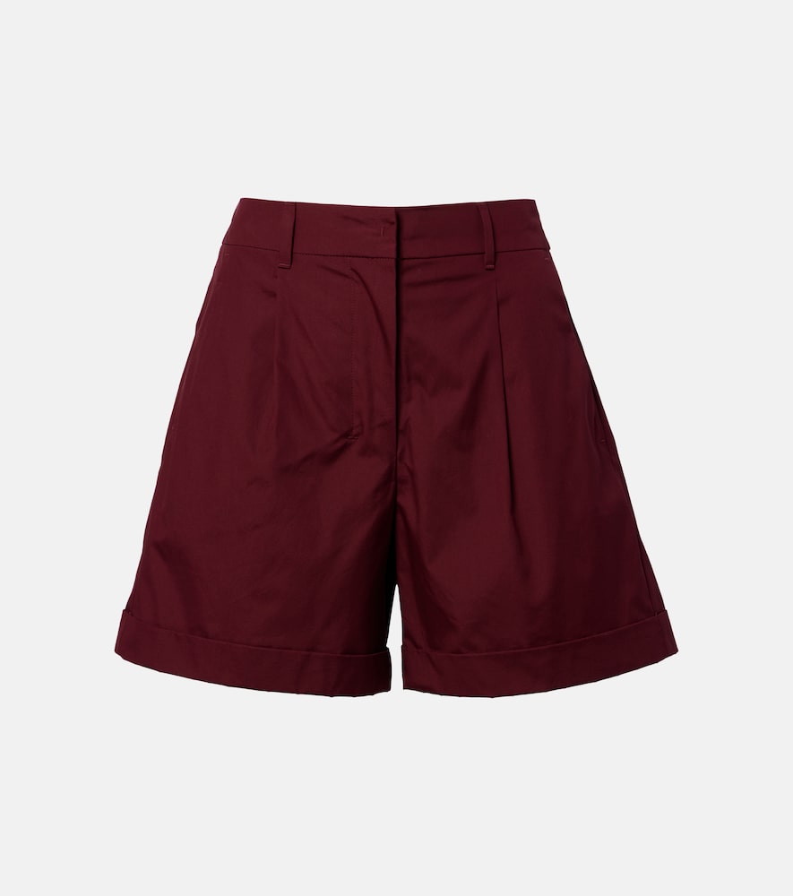 'S Max Mara Women's Burgundy Cotton Poplin Shorts UK Size 12 - Mytheresa