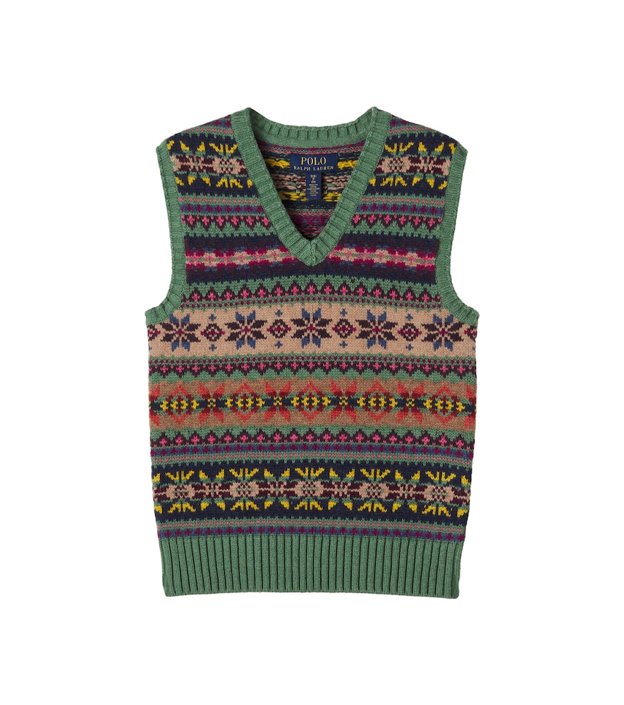 Polo Ralph Lauren Kids Multicoloured Fair Isle Cotton And Wool-Blend Sweater Vest Y Size 13-14 - Mytheresa
