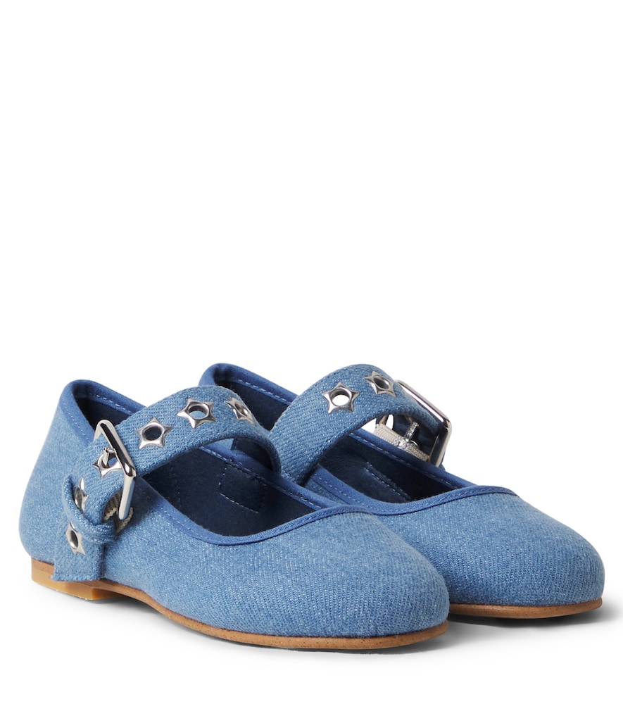 Stella McCartney Kids Denim Mary Jane flats　ステラ マッカートニー キッズ デニム メリージェーン フラットシューズ Stella