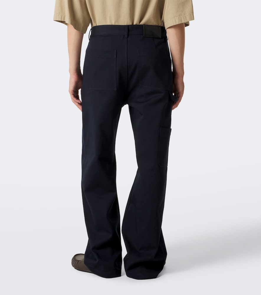 Cotton Canvas Straight Pants
