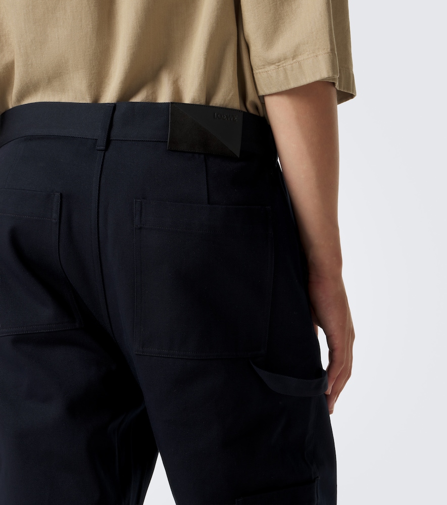 Cotton Canvas Straight Pants