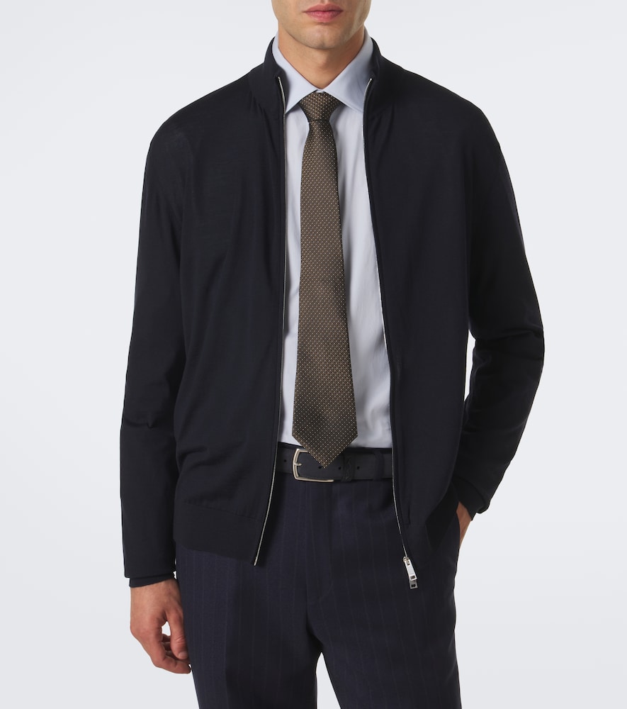Wool Zip-Up Cardigan