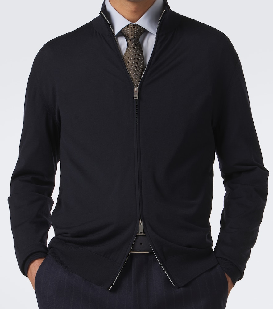 Wool Zip-Up Cardigan