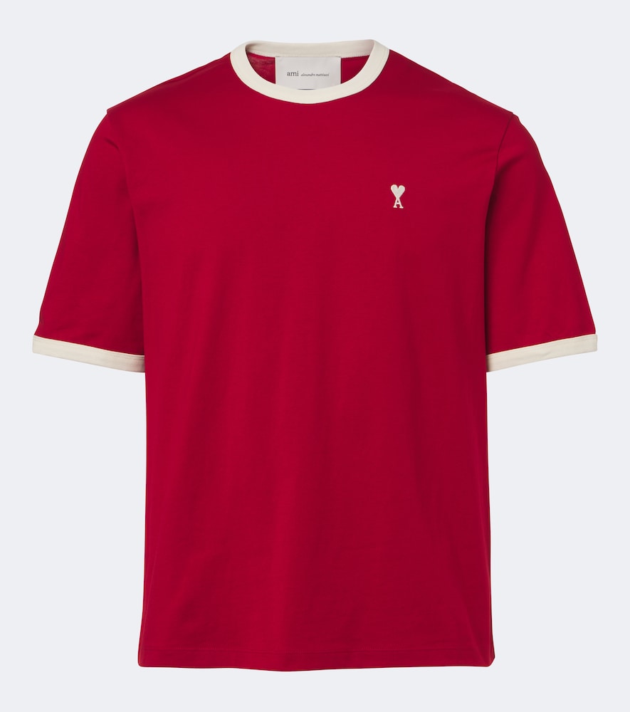 Ami Alexandre Mattiussi Ami De Cour Cotton Jersey T-shirt In Rot