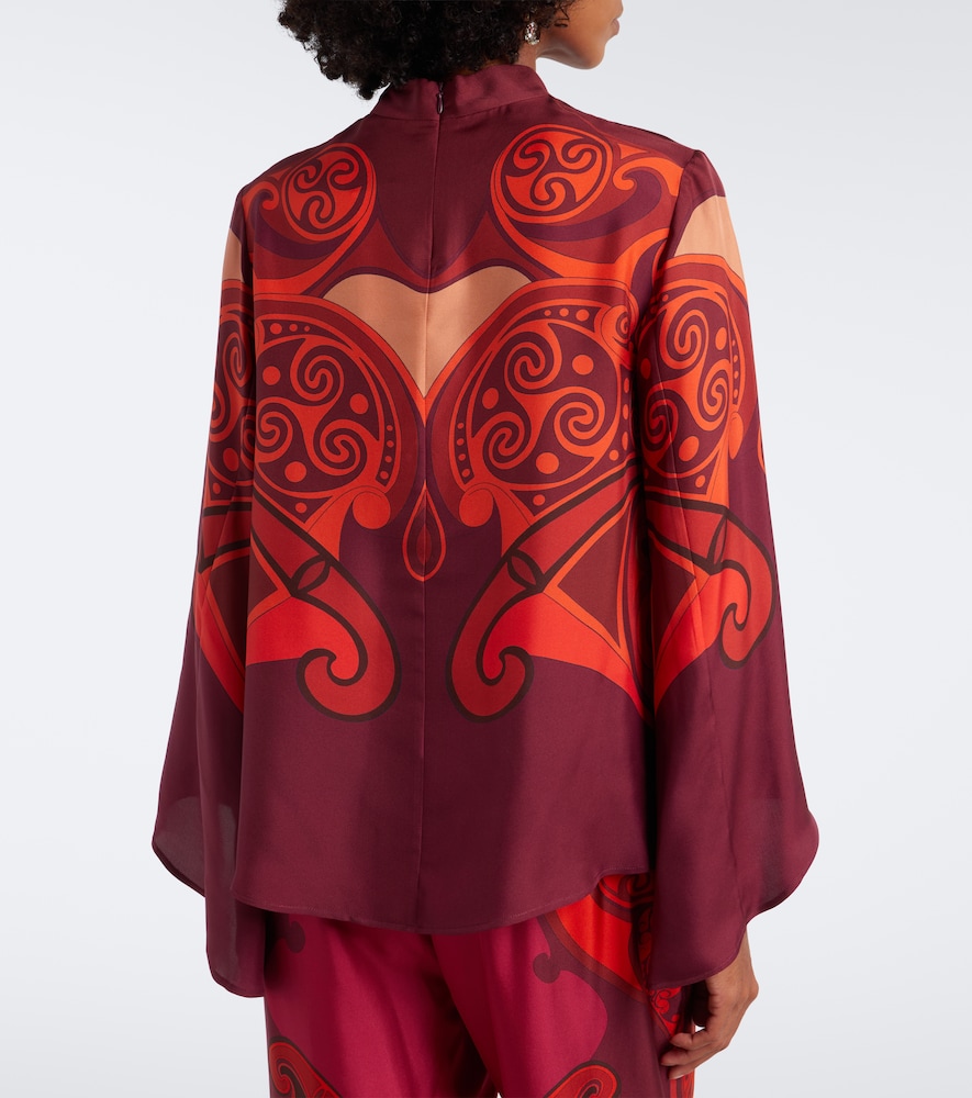 Make An Exit Printed Silk Twill Top