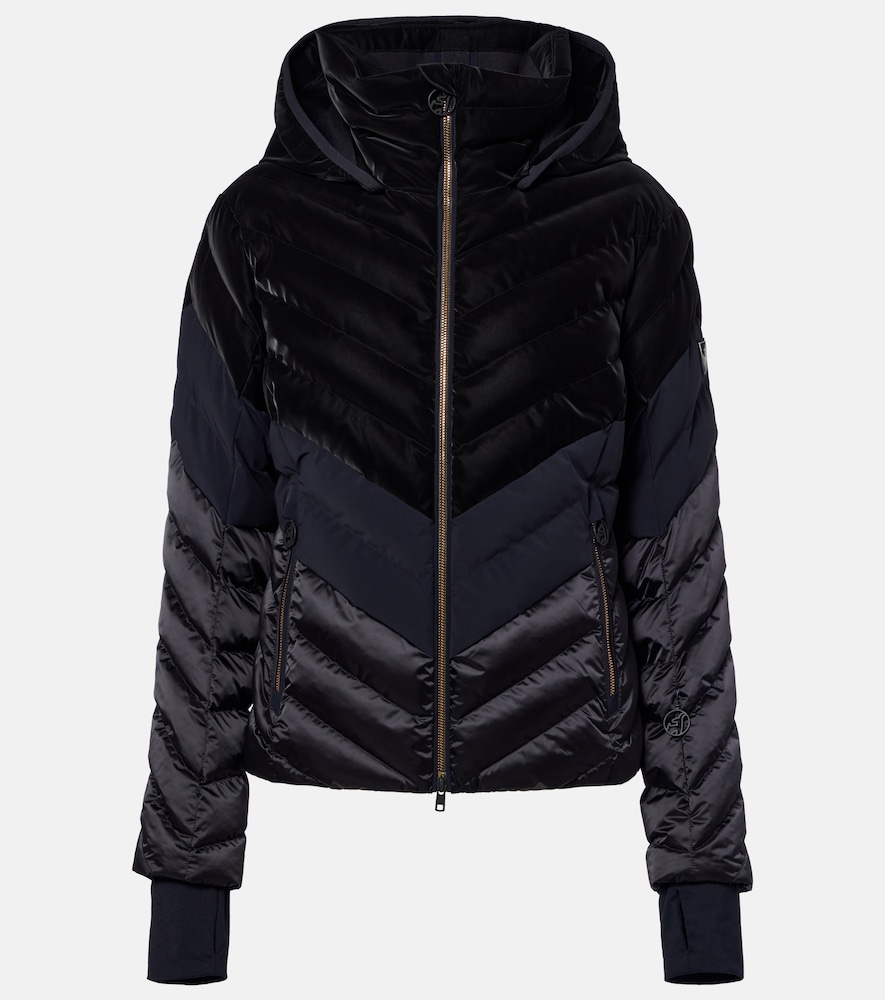 Toni Sailer Kimberly Hooded Velvet Ski Jacket In Black