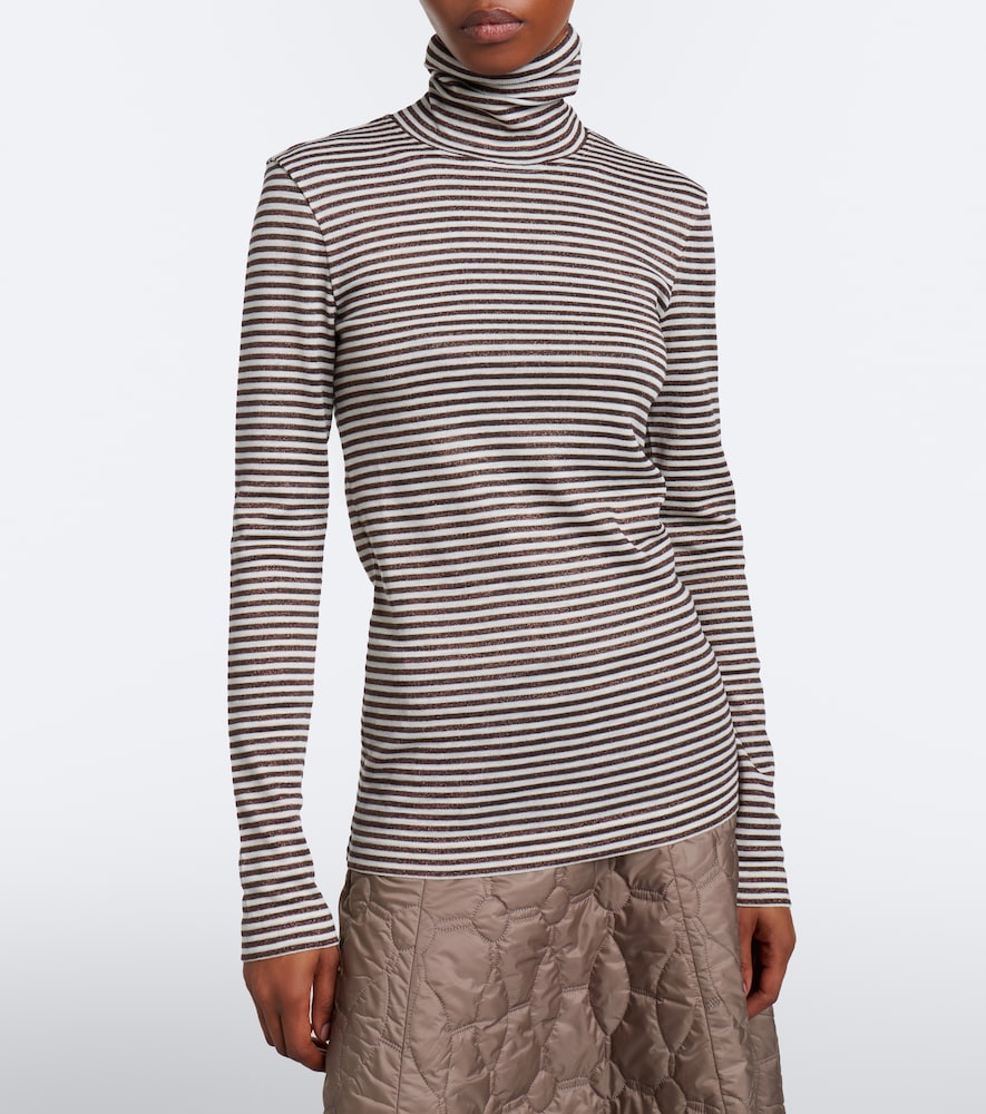 Striped Wool-Blend Turtleneck Sweater