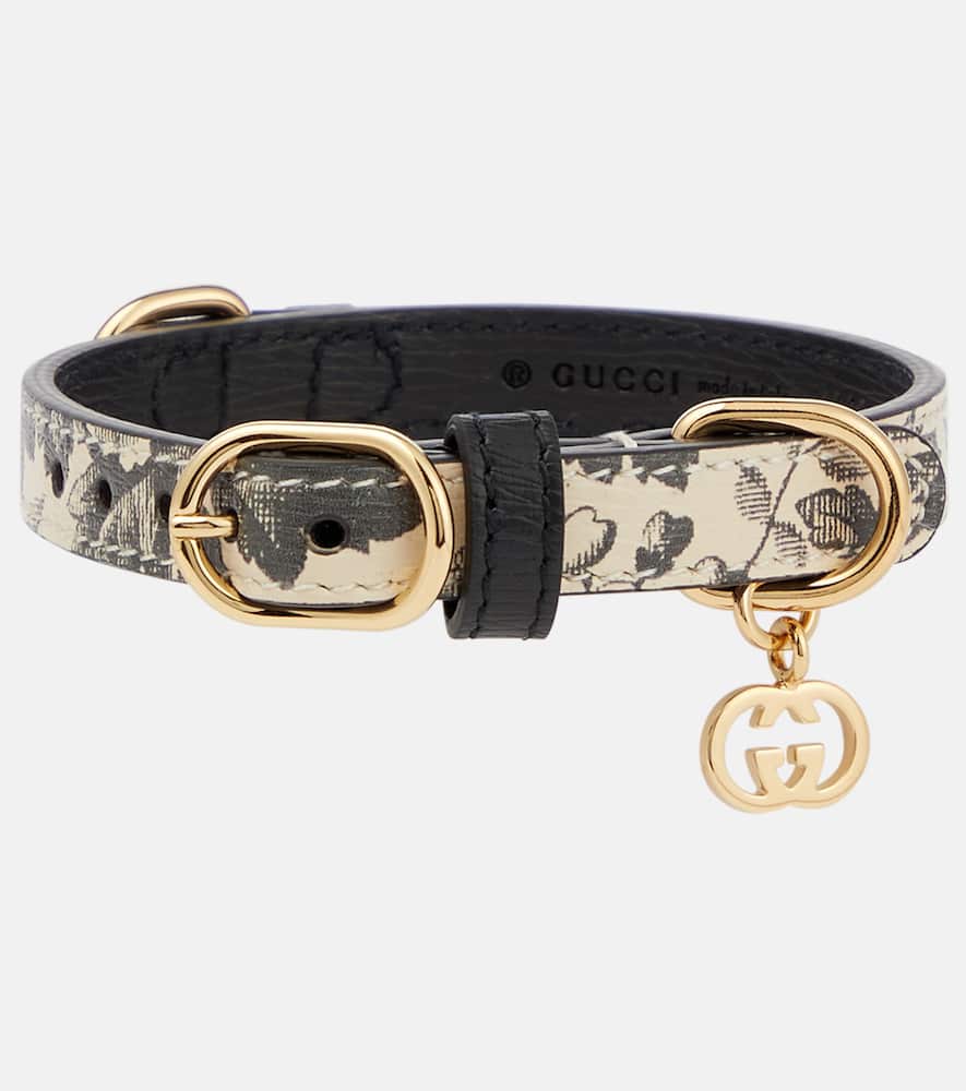 Gucci Herbarium XS faux leather dog collar