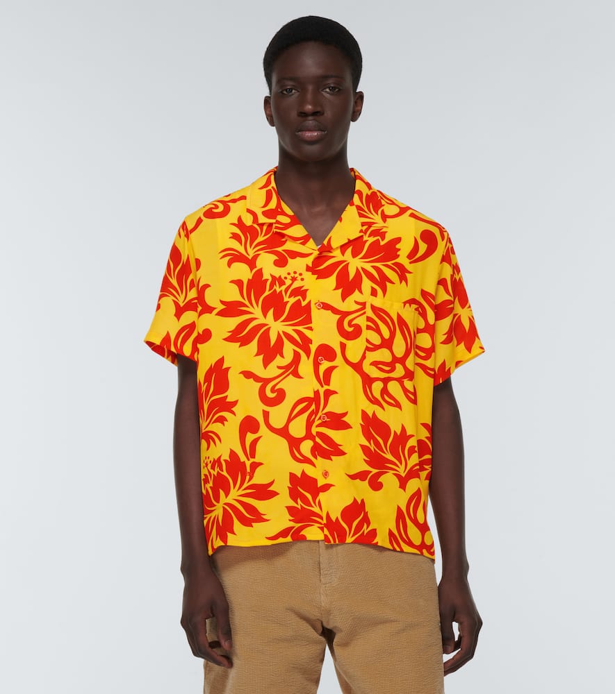 Erl Floral Patterned Short Sleeve Unisex Shirt With Breast Pocke In  Tropical F