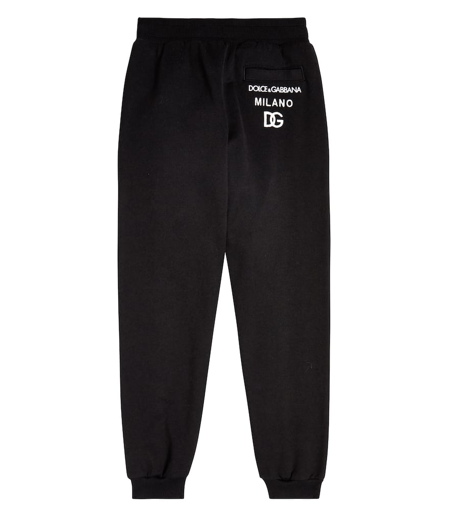 Dolce & Gabbana Bestickte Jogginghose Aus Baumwolle In Black