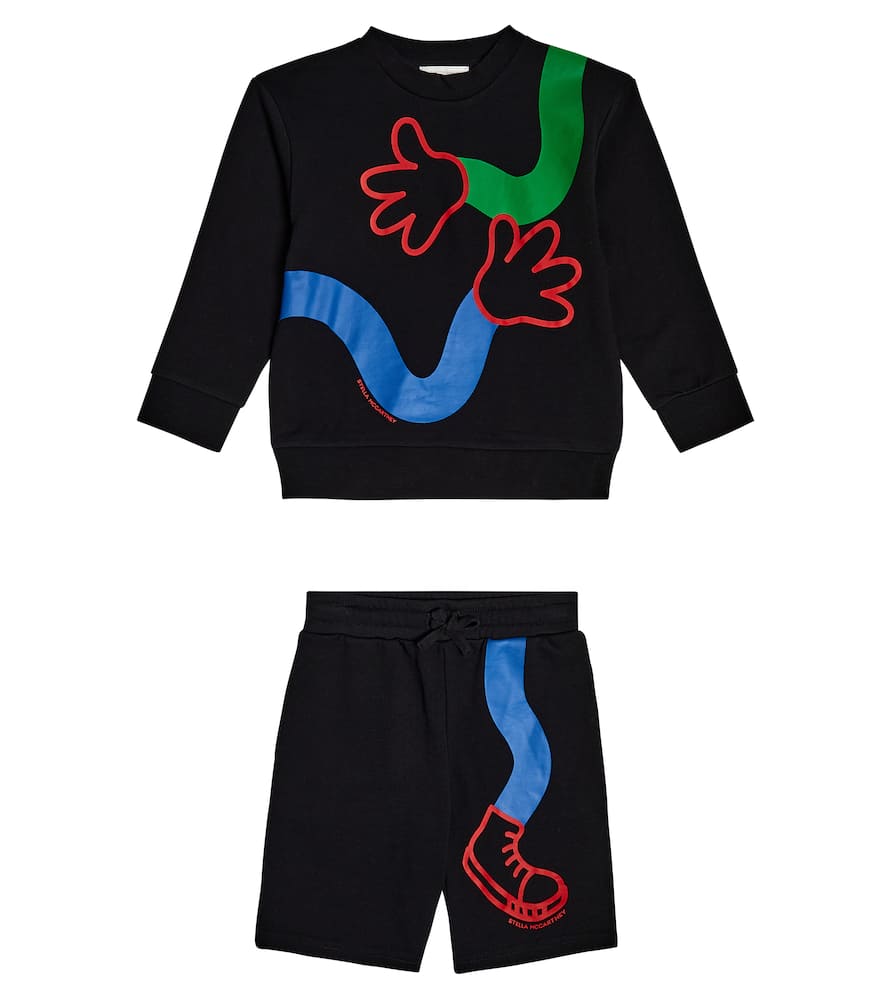 Stella McCartney Kids Printed cotton fleece sweatshirt and shorts set