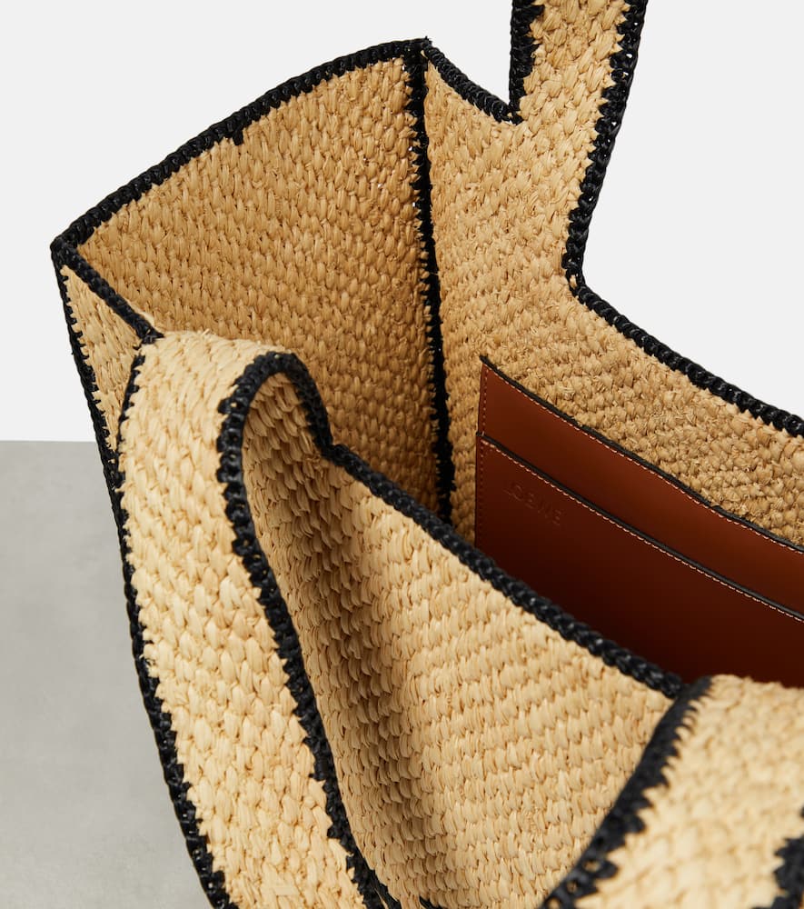 Loewe Natural Raffia Large Font Tote Bag In Natural