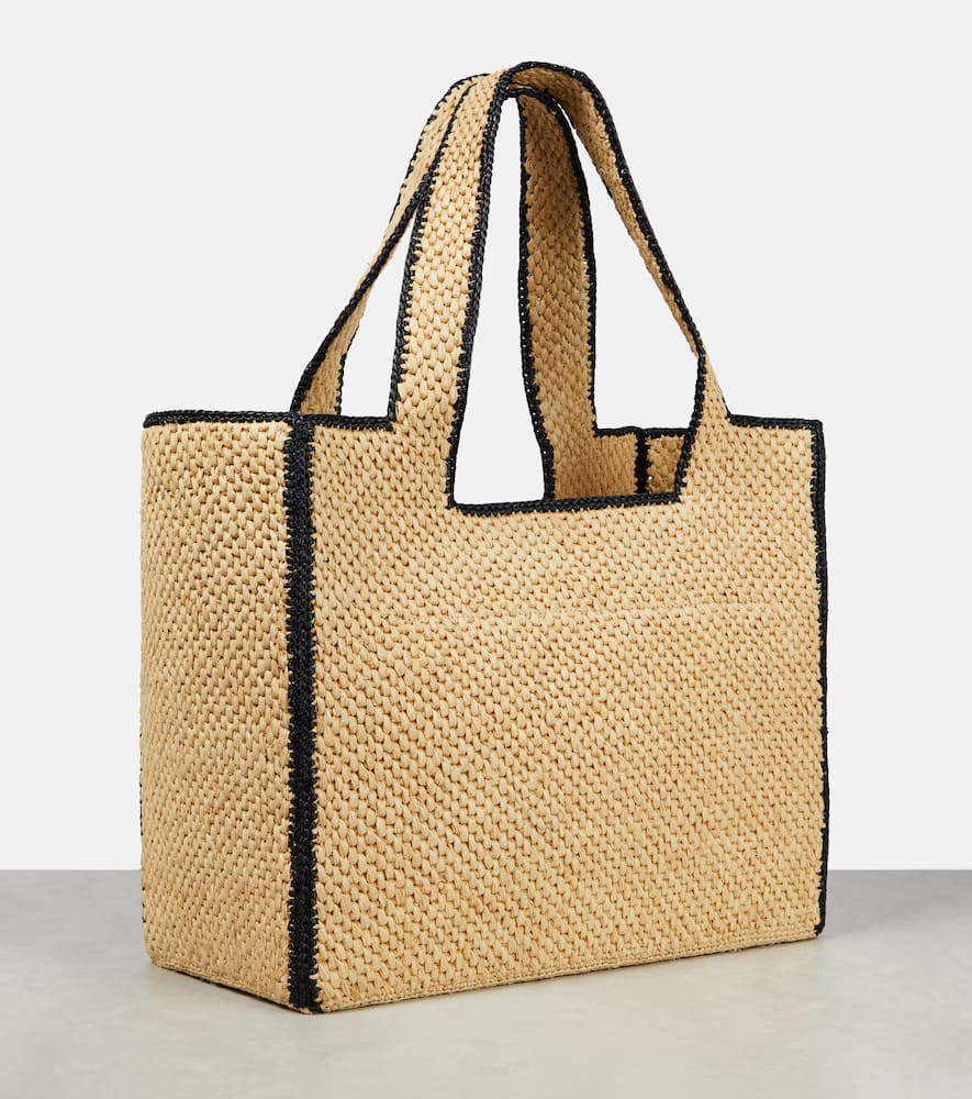 Loewe Natural Raffia Large Font Tote Bag In Natural