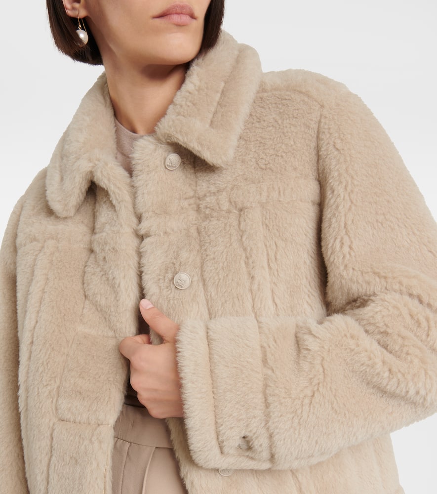 Shop Max Mara Teddy Jacket In Beige