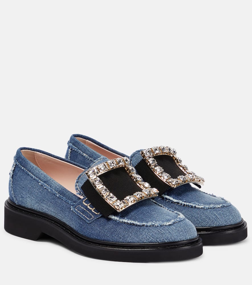 Roger Vivier Woman Loafers Blue Size 6.5 Textile Fibers In Blue