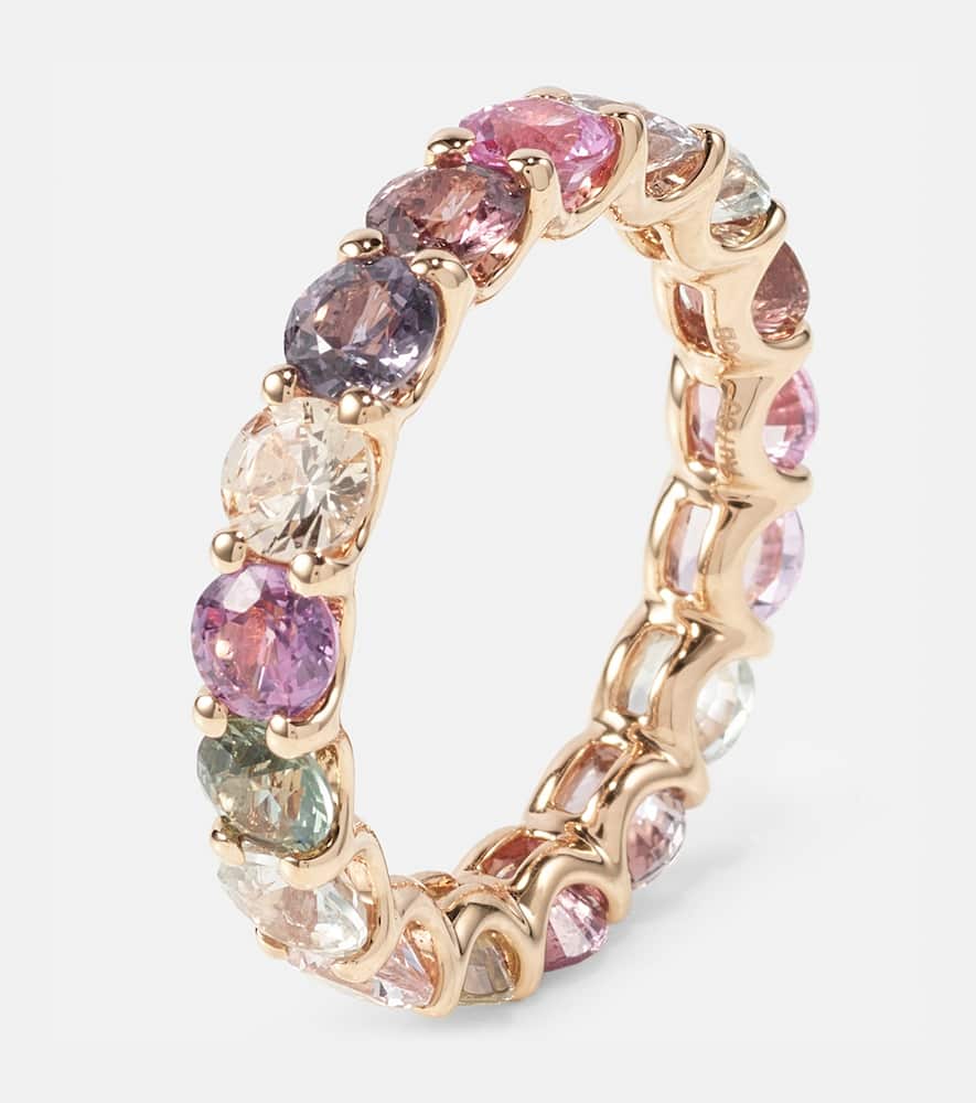 Bucherer Fine Jewellery Essentials 18kt Rose Gold Ring With Sapphires In Multicoloured