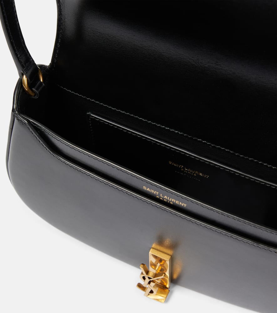 Saint Laurent Voltaire Mini Smooth Leather Shoulder Bag In Black