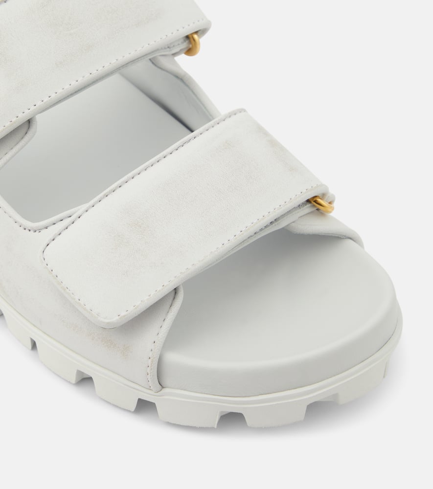 Miu Miu Sandalen Aus Leder In Weiss