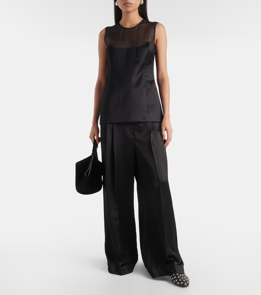 Khaite Sasmo silk-paneled satin top