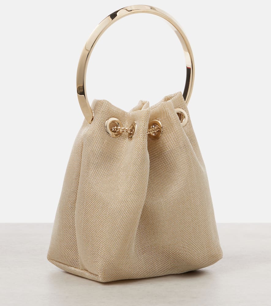 Jimmy Choo Bon Bon Metallic Mesh Top Handle Bag In Gold