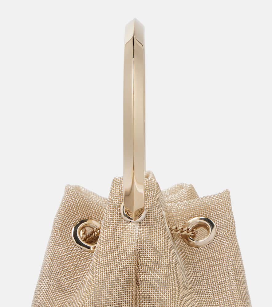 Jimmy Choo Bon Bon Metallic Mesh Top Handle Bag In Gold