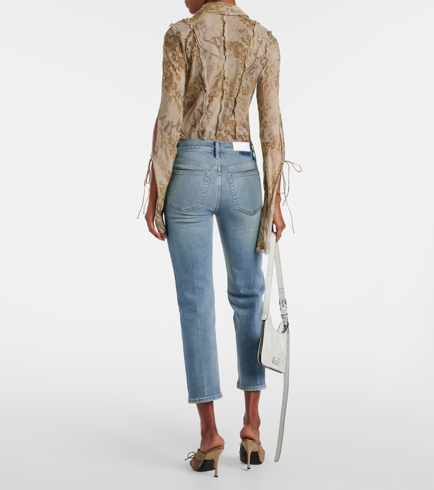 Re/Done Mid Rise Stove Pipe Straight Jeans