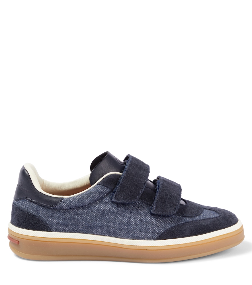  Loro Piana Kids Loro Piana Kids Tennis Walk Denim Sneakers 