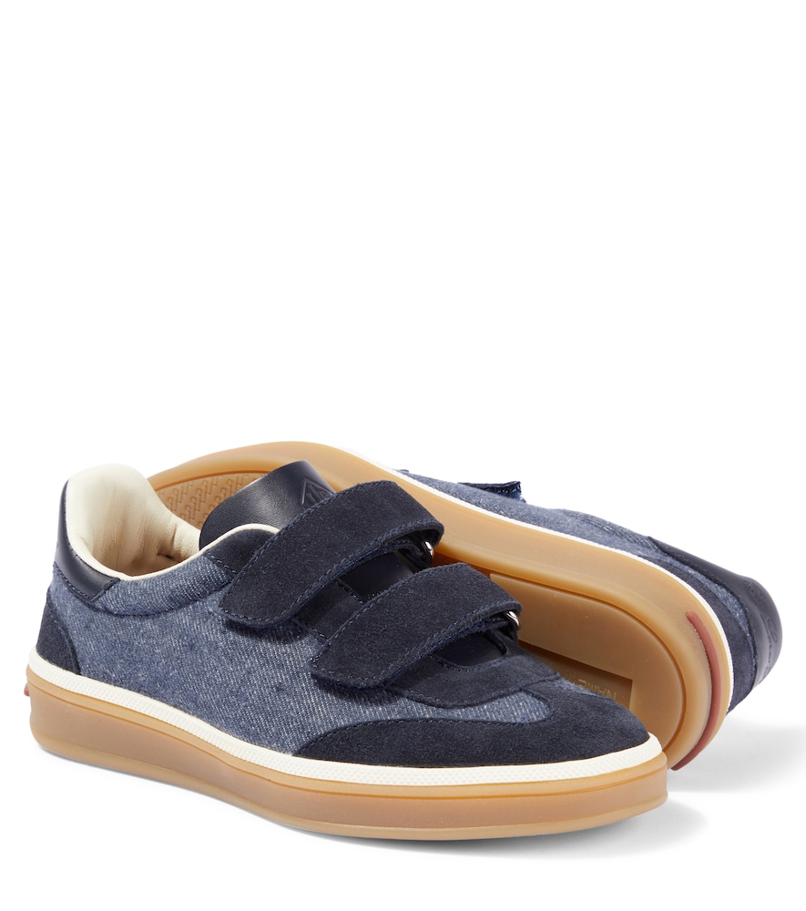  Loro Piana Kids Loro Piana Kids Tennis Walk Denim Sneakers 