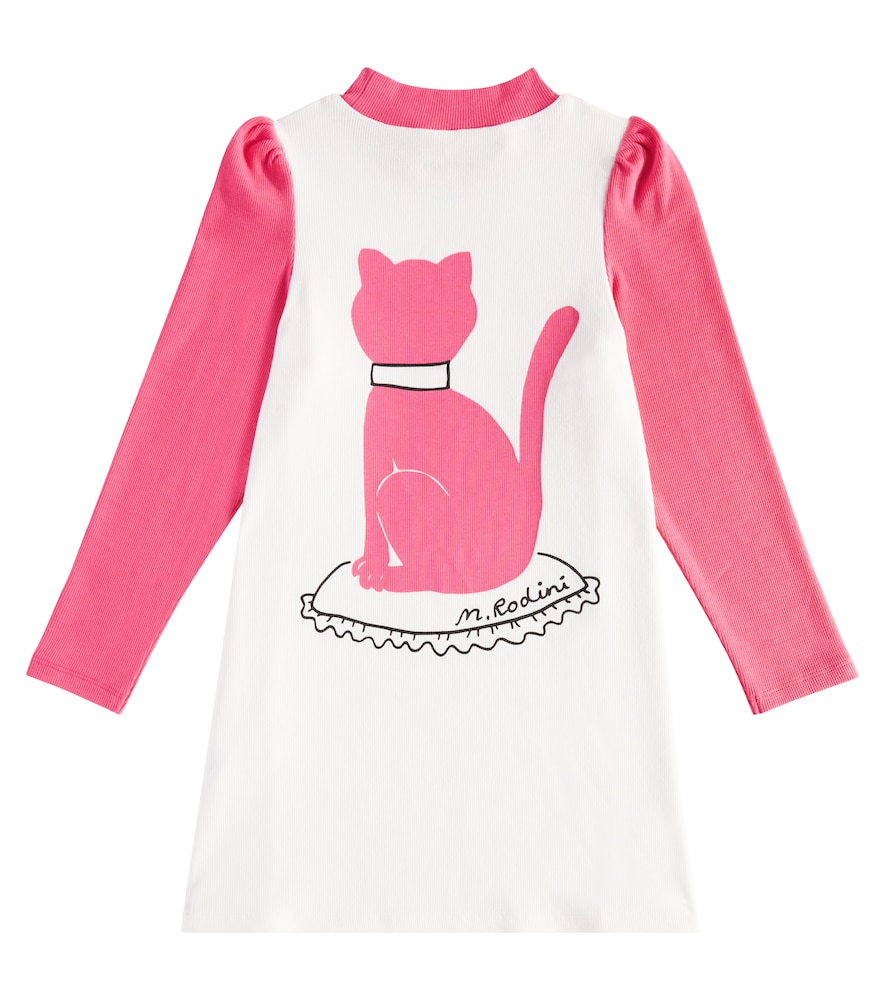  Mini Rodini Mini Rodini Bedrucktes Kleid Cat Aus Jersey 