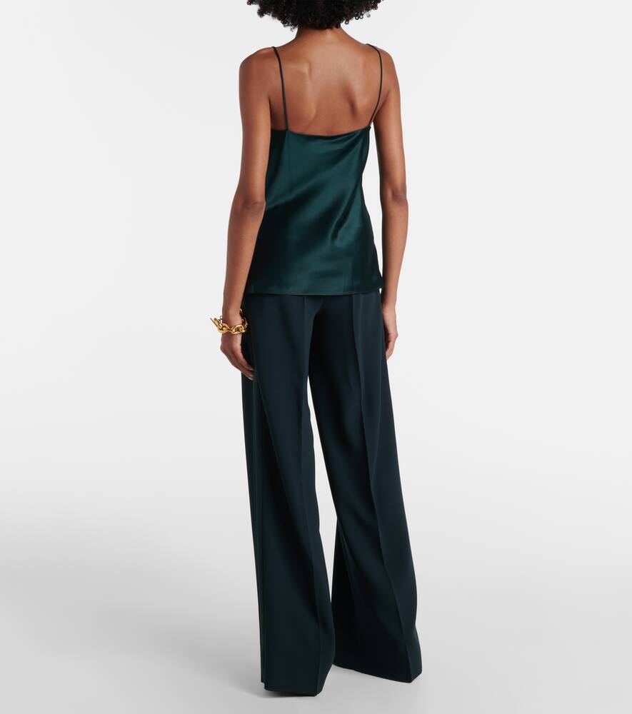 Max Mara Metello Silk Satin Tank Top In Green