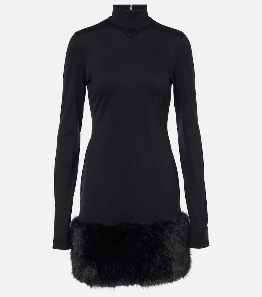 Prada Abito In Jersey Nero Donna In Schwarz