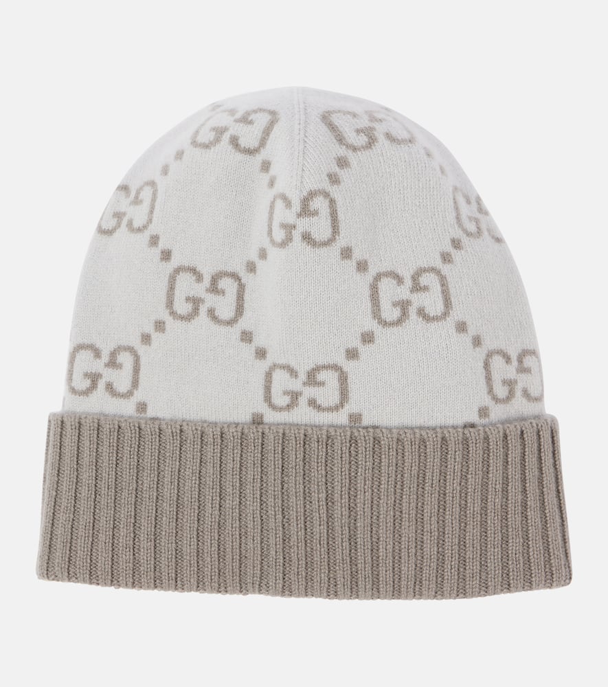 GG cashmere jacquard beanie