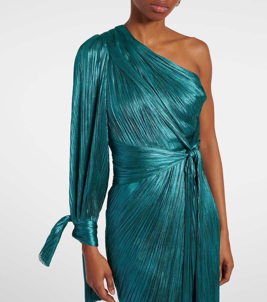 Maria Lucia Hohan Palmer One-shoulder Silk Gown In Teal