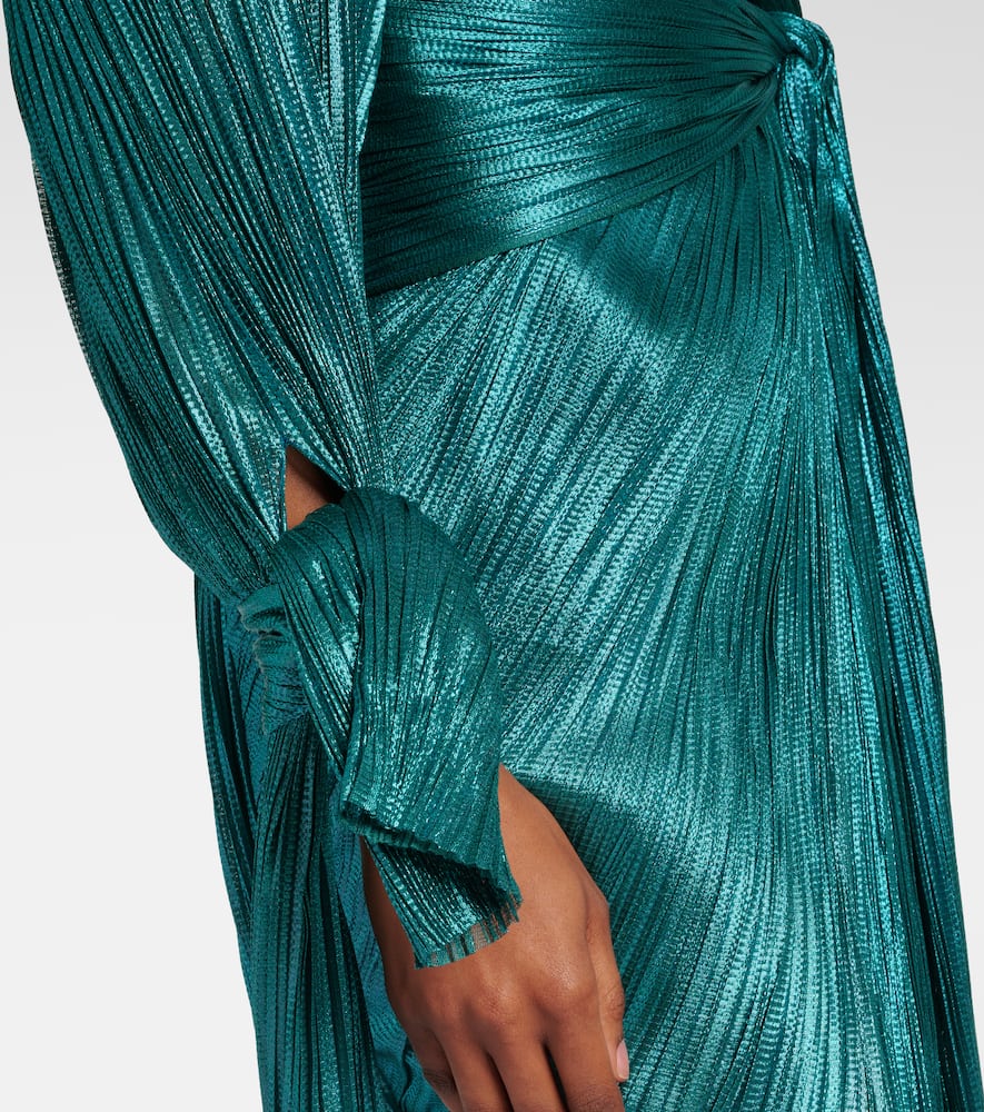 Maria Lucia Hohan Palmer One-shoulder Silk Gown In Teal
