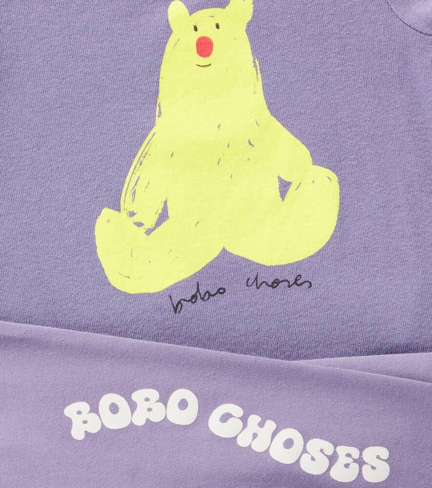 Bobo Choses Baby Hug Me Bear Cotton-blend Bodysuit And Leggings Set In Navy Blue