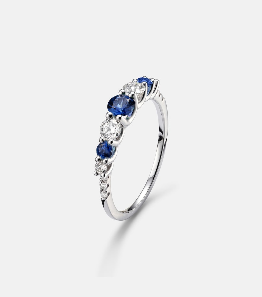  Bucherer Fine Jewellery Bucherer Fine Jewellery Classics 18kt White Gold Ring With Sapphires And Diamonds 