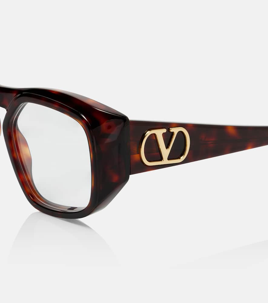 Valentino Vlogo Square Glasses In Brown