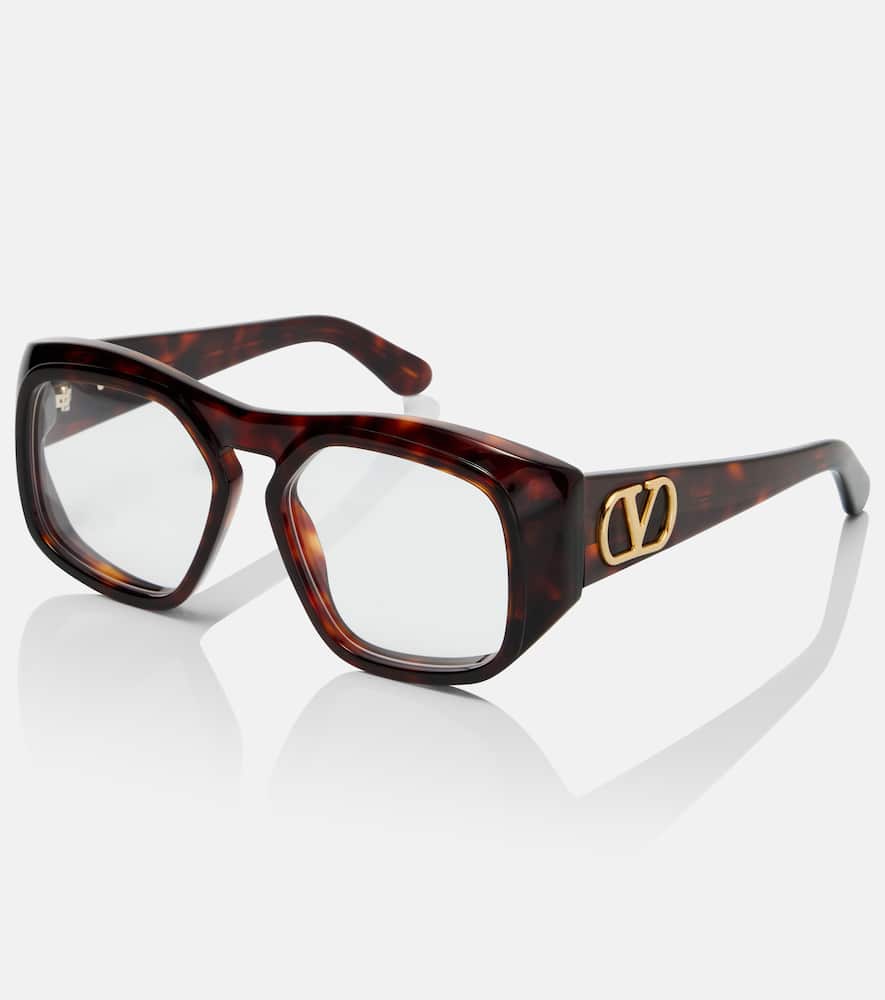 Valentino Vlogo Square Glasses In Brown