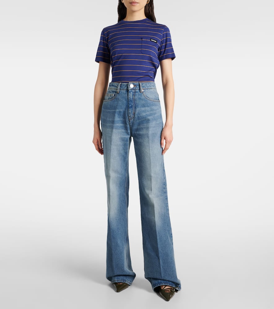Ami Alexandre Mattiussi High-rise Flared Jeans In Blue