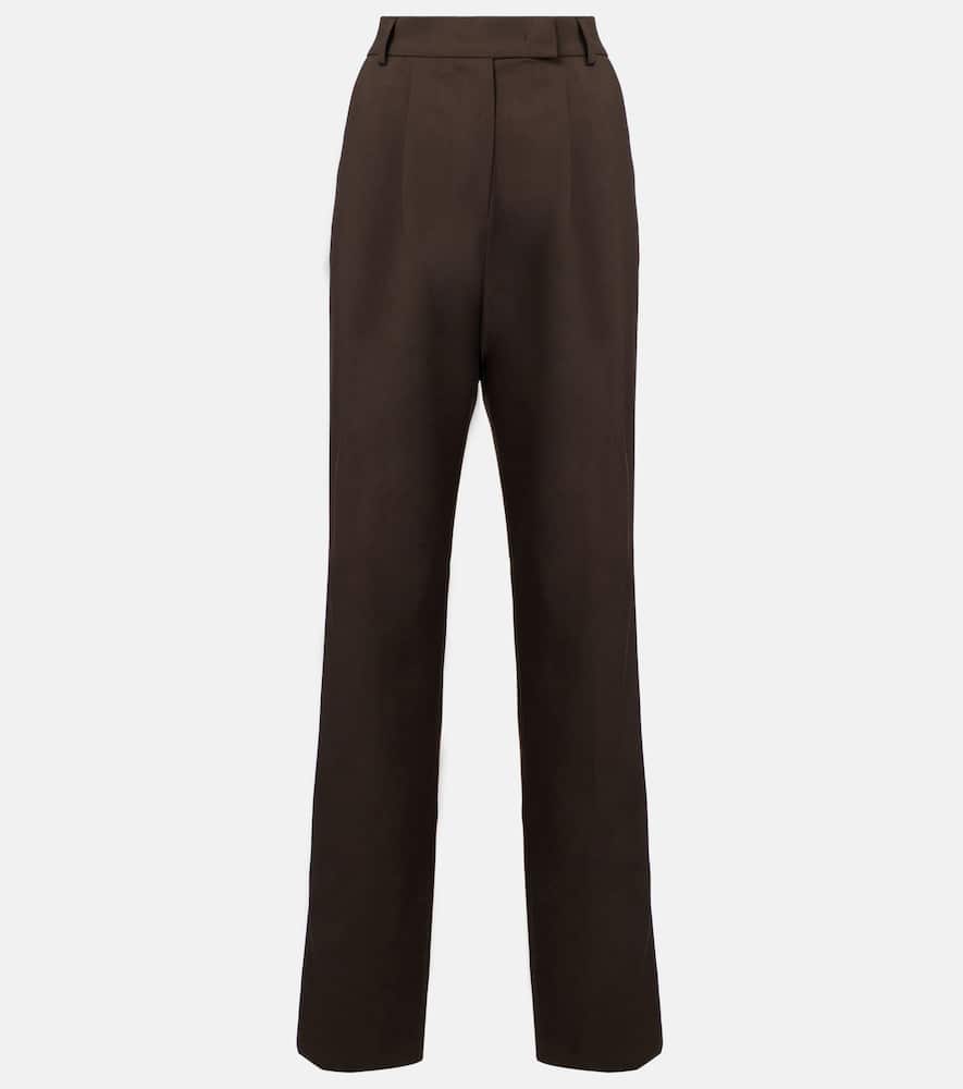The Frankie Shop Bea High-rise Straight Pants In Dark Espresso