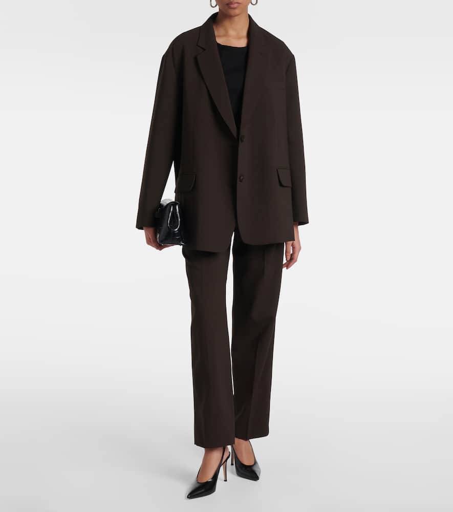 The Frankie Shop Bea High-rise Straight Pants In Dark Espresso