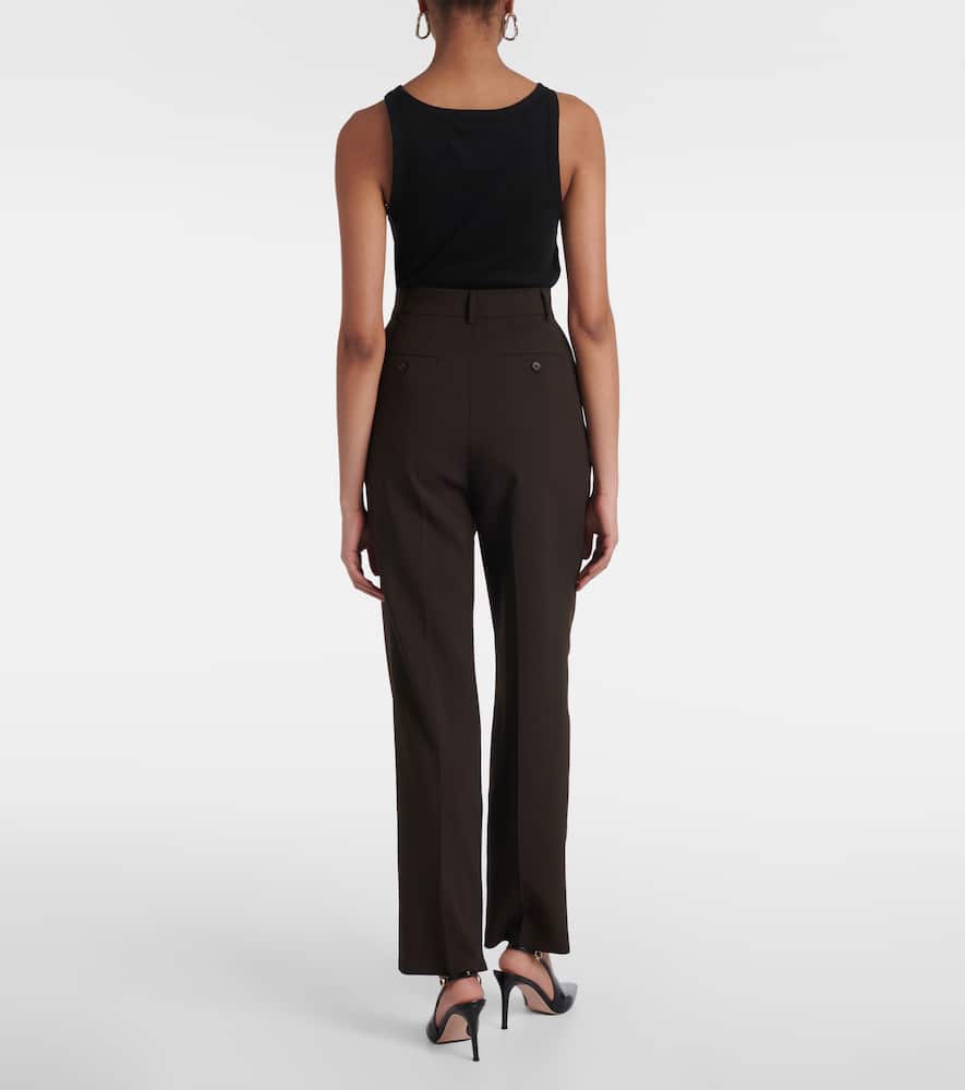 The Frankie Shop Bea High-rise Straight Pants In Dark Espresso