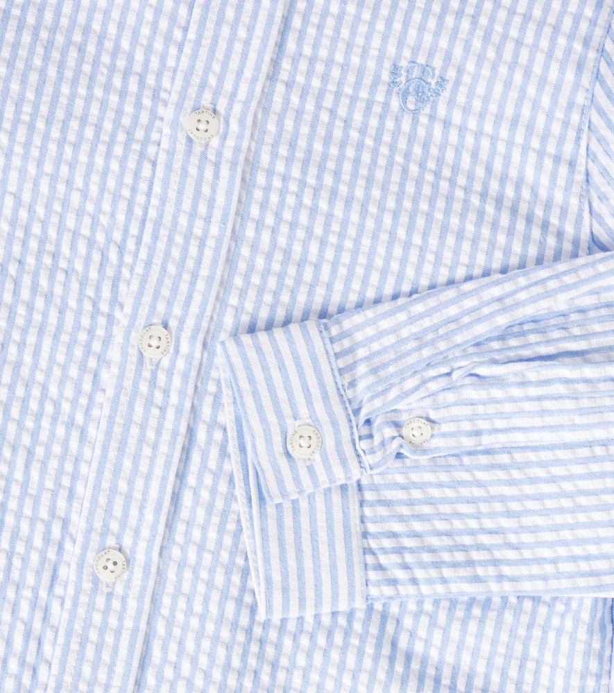 TARTINE ET CHOCOLAT BENGAL STRIPE COTTON SEERSUCKER SHIRT