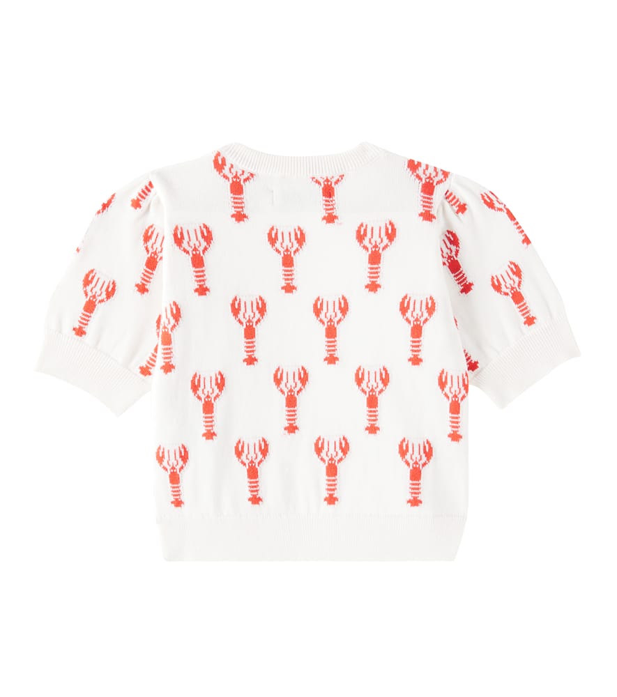 The New Society Oia Intarsia Cotton Top In Lobster Motif