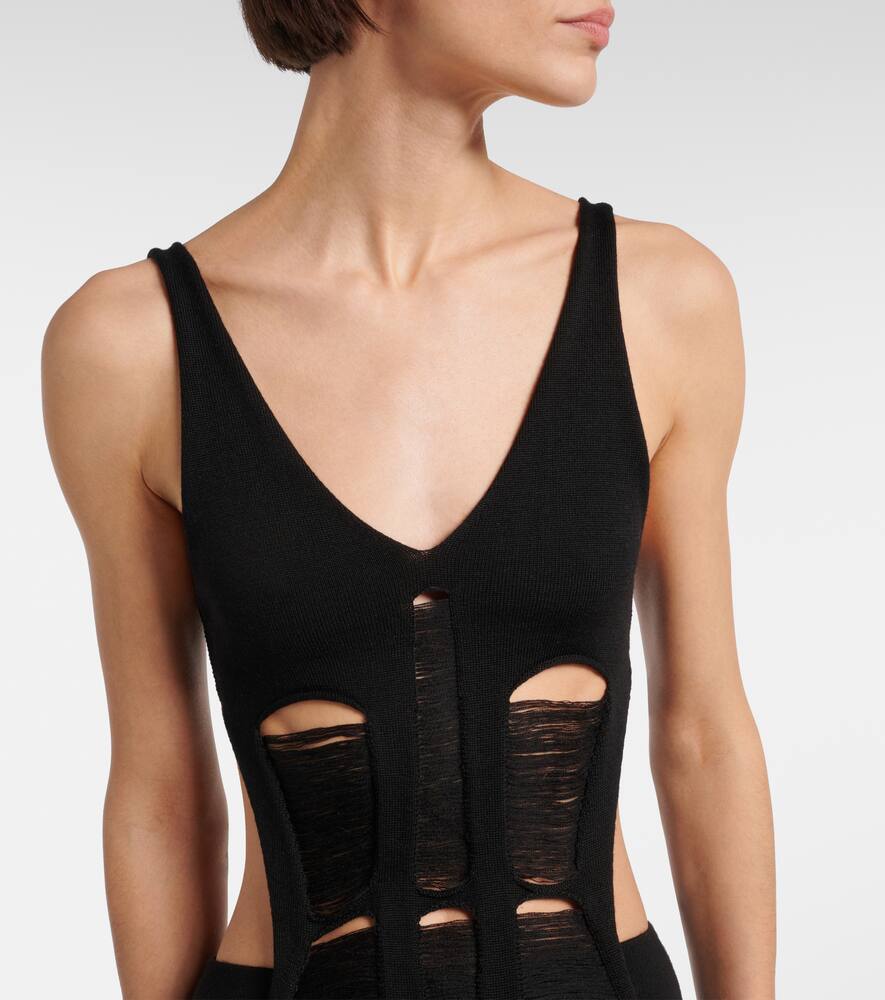 Rick Owens Knitted Wool Top In Black