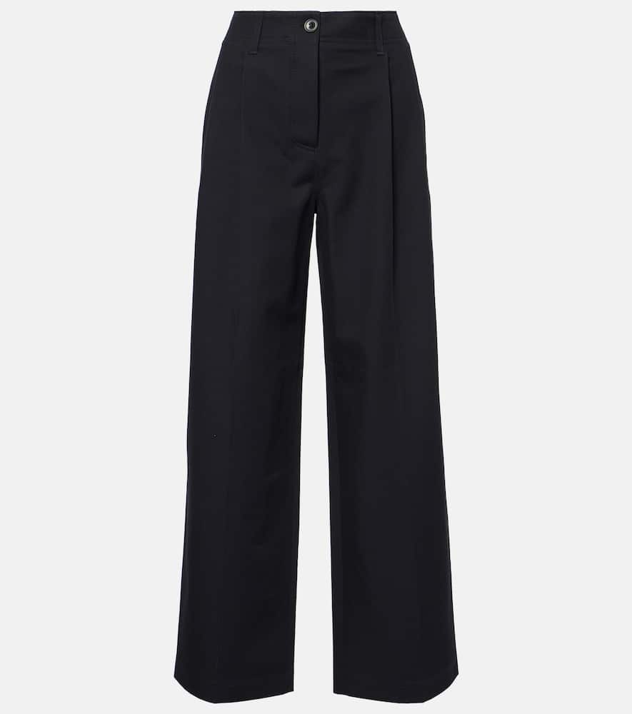 Totême Mid-rise-chinohose Aus Baumwoll-twill In Blau