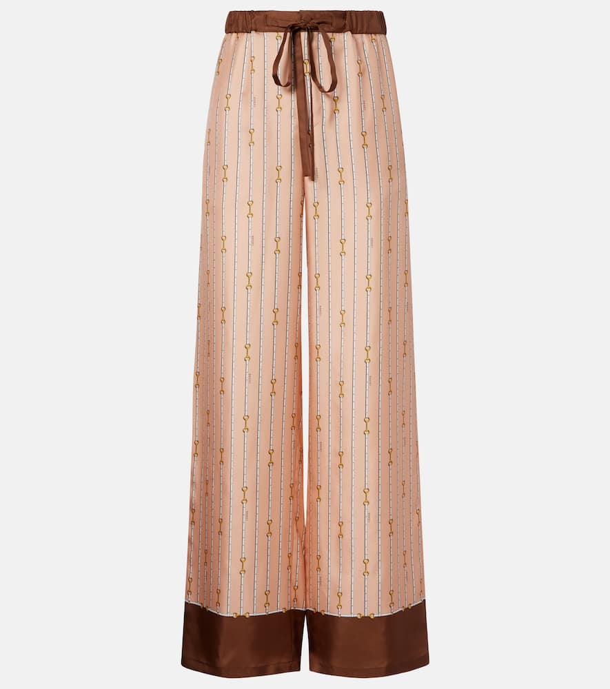 Gucci Horsebit high-rise silk palazzo pants