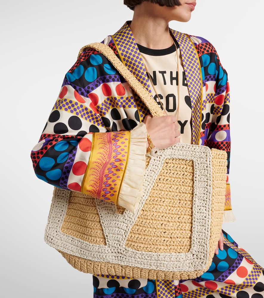 Valentino Large Raffia Viva Superstar Crochet Tote Bag